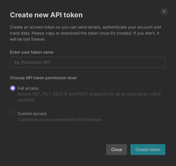 Create API Token