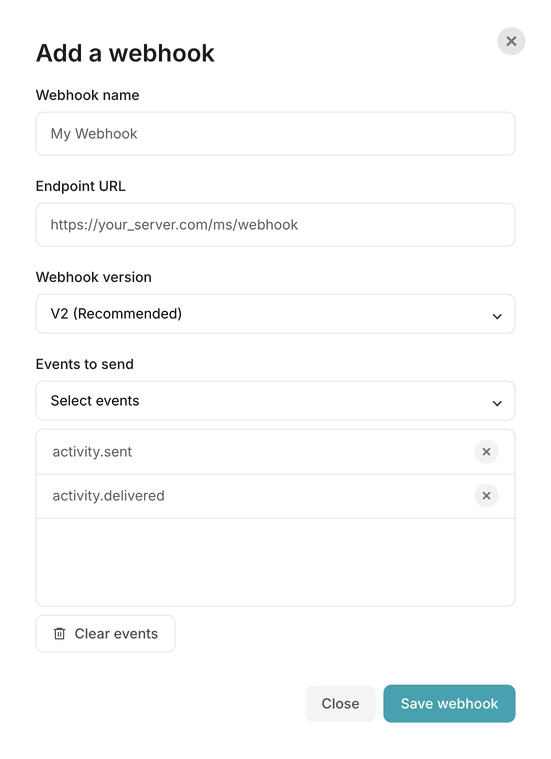 Add Webhook